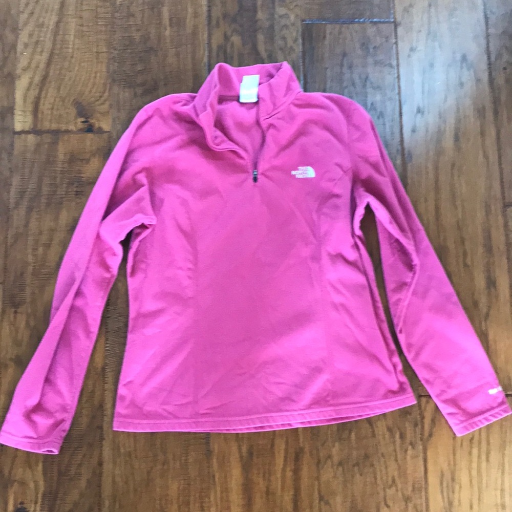 North Face women’s half zip pink fleece